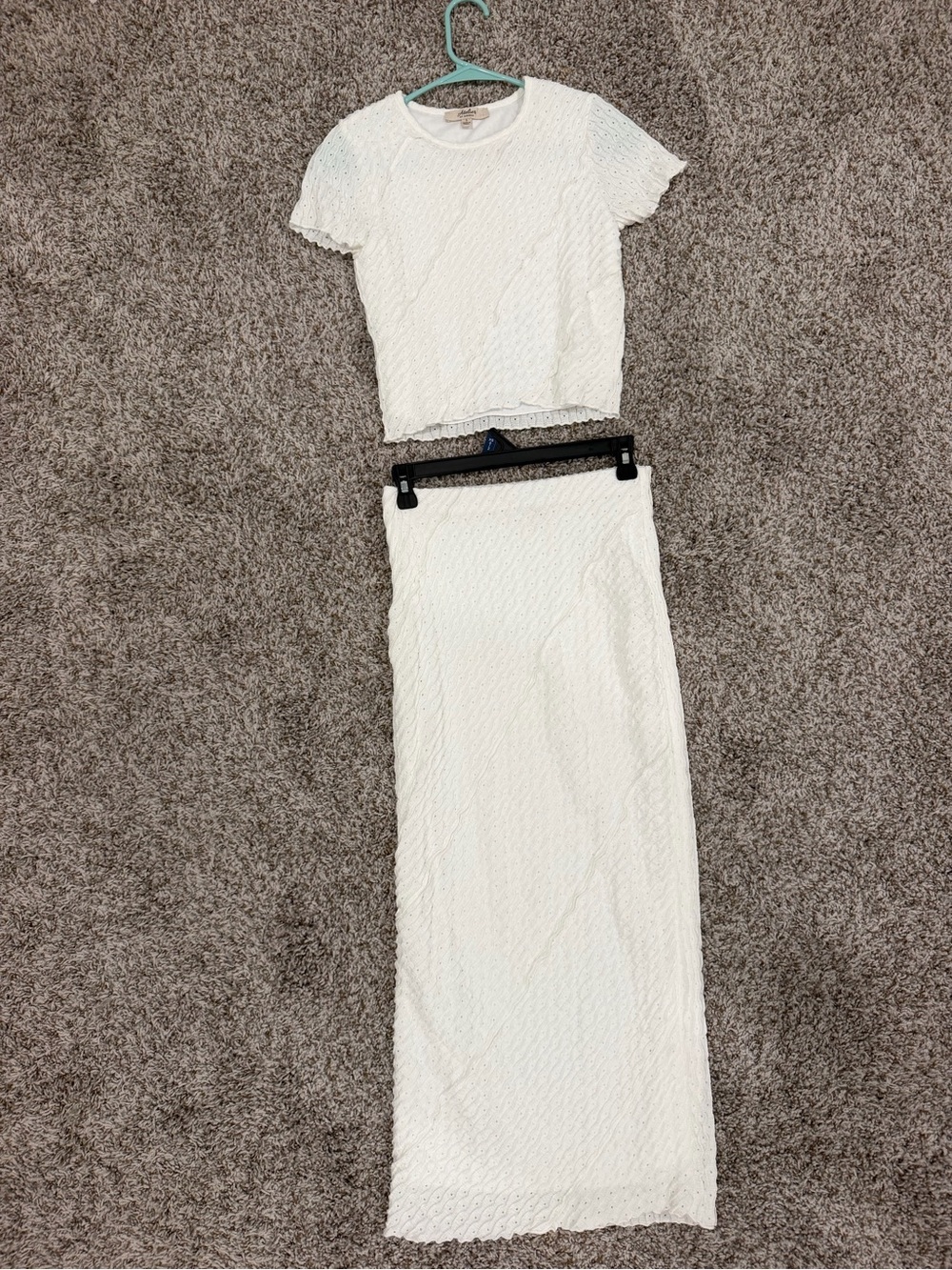 White Two-Piece Lace Maxi Dress - Women's